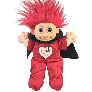 90s Vintage Russ Troll Kidz Red Hair Devil Cape Valentine Troll " I Love‎ You"